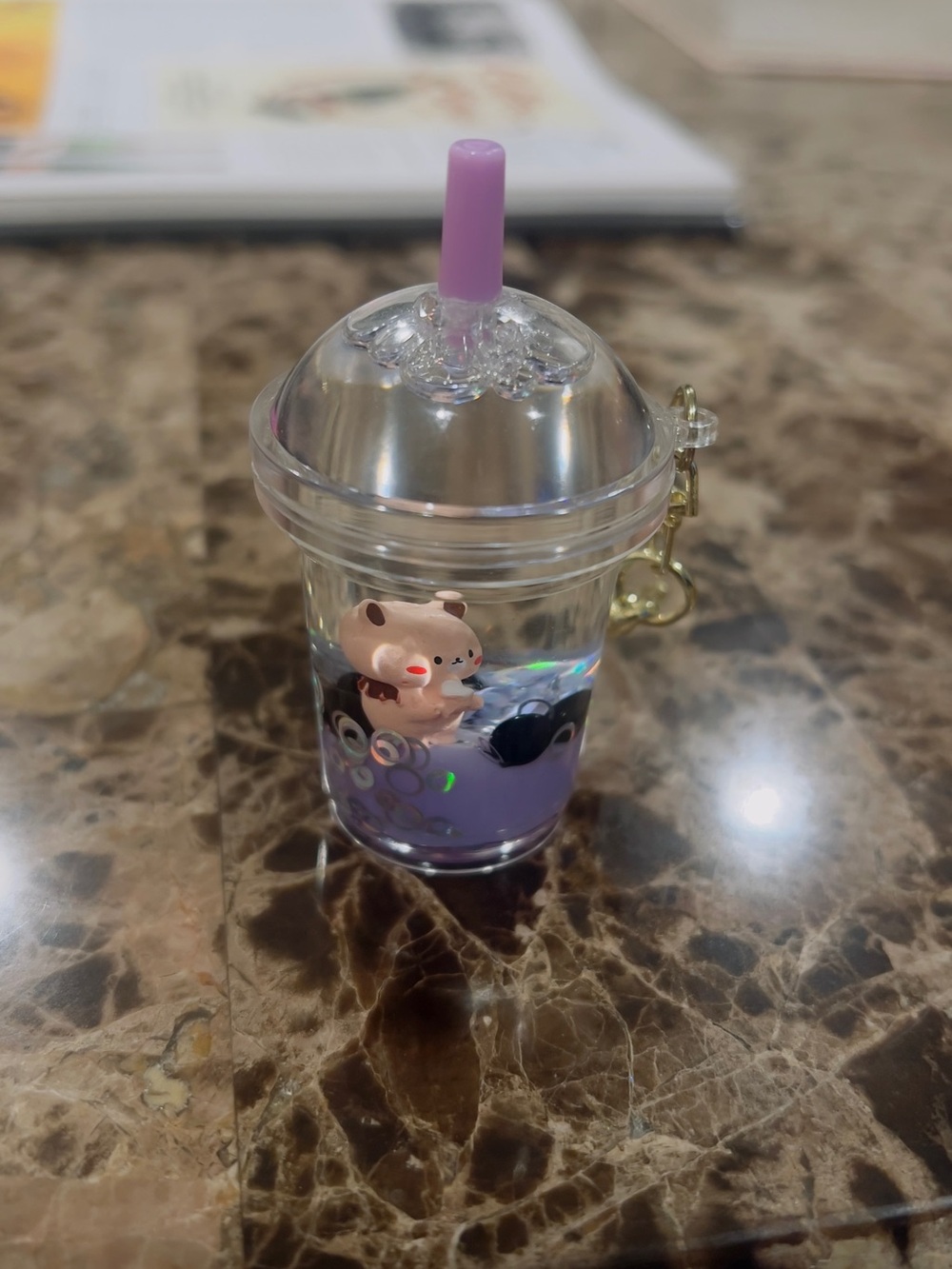 Cute Boba tea keychain